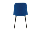 Set of 4 Dining Chairs - Fabric / Metal - Blue - PINPAI QHUJ55208