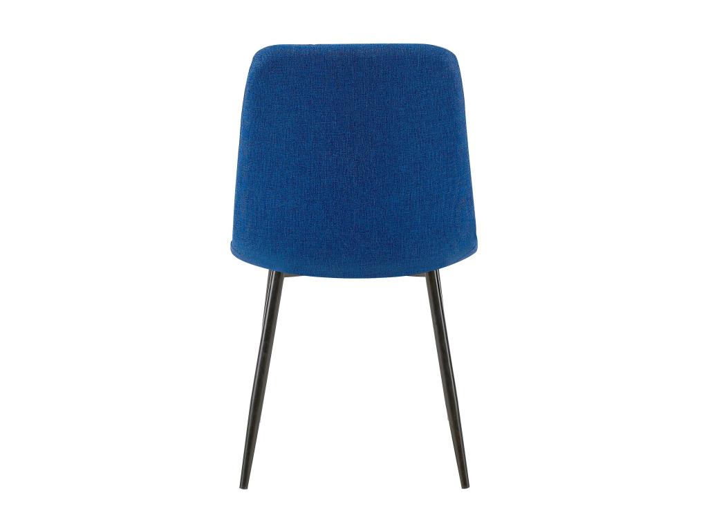 Set of 4 Dining Chairs - Fabric / Metal - Blue - PINPAI QHUJ55208