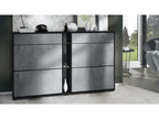 Luxury Matte Black and Metal Look Shoe Cabinet, WxHxD 155.5x95x28 cm, DPKL83622