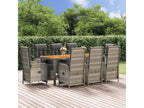 9-piece garden dining set with grey resin wicker cushions APKS59645