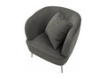 Silver metal and grey Mobenze armchair with cushion, 73x66x78 cm, XGRN07129