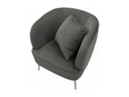 Silver metal and grey Mobenze armchair with cushion, 73x66x78 cm, XGRN07129