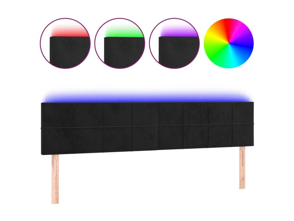 LED Headboard Black 180x5x78/88 cm Mobenze XBDG45334