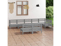 8-piece Mobenze solid pine garden furniture set, Grey YHZK26036