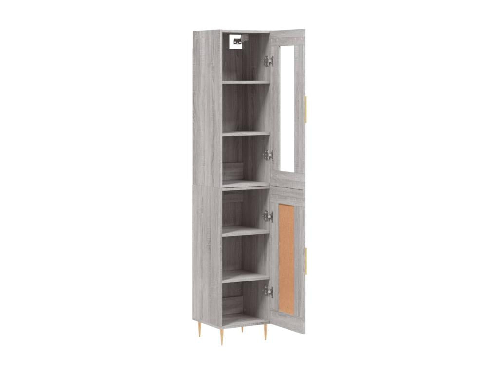 Mobenze Grey Highboard 34.5x34x180 cm Mobenze Engineering MDFH50345