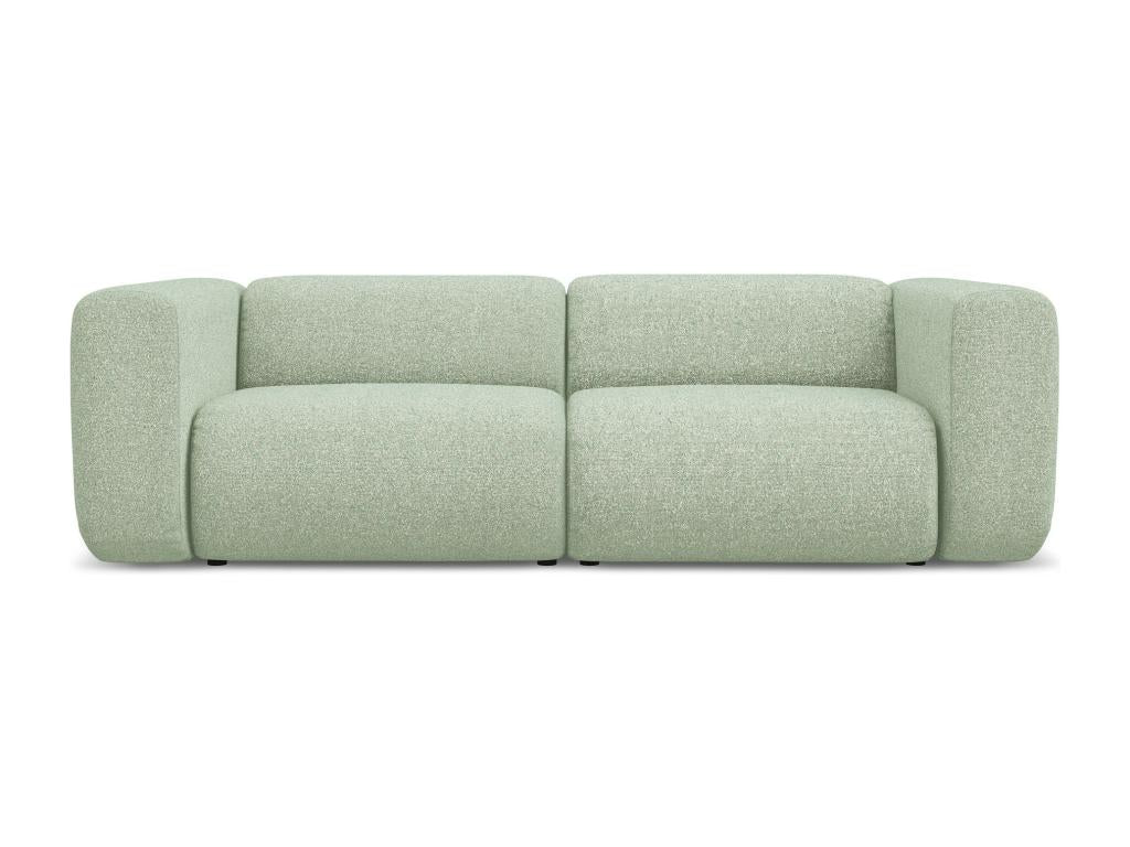 Modular 3-seater sofa in textured fabric - light green - Mobenze FXPQ36456