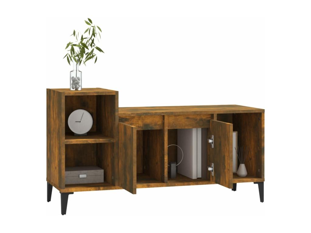 Smoked Oak TV Stand 100x35x55 cm Engineered Wood JQSC90792