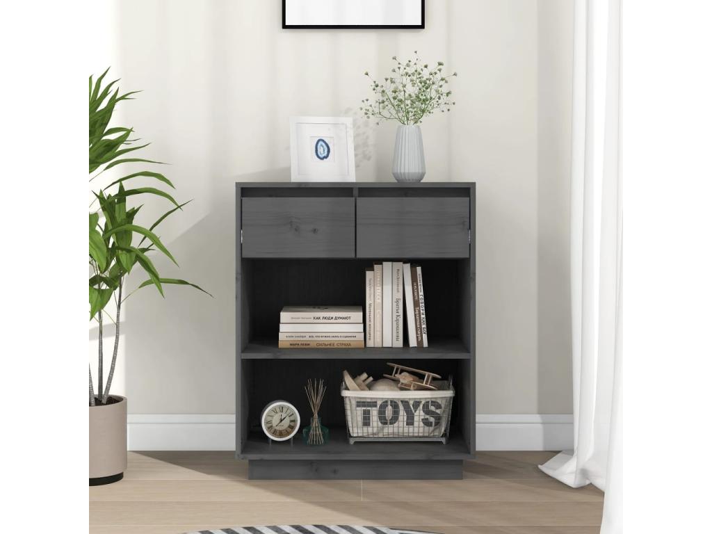Grey console cabinet 60x34x75 cm Solid pine mobenze ULML97908