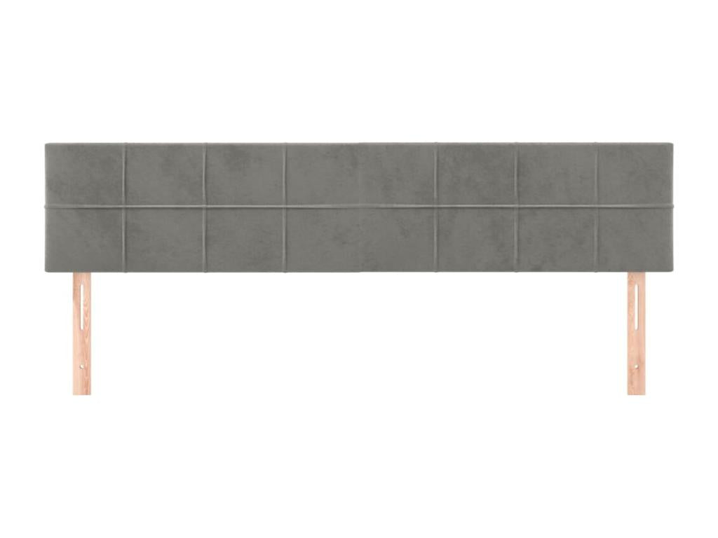 2-piece headboard set, light grey, 100x5x78/88 cm, velvet, SCNS11972