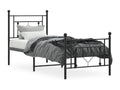Metal bed frame with headboard/footboard, black, 80x200 cm LCMJ94528