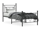 Metal bed frame with headboard/footboard, black, 80x200 cm LCMJ94528