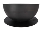 Round, inclined fire pit on an iron disc LMQJ77656