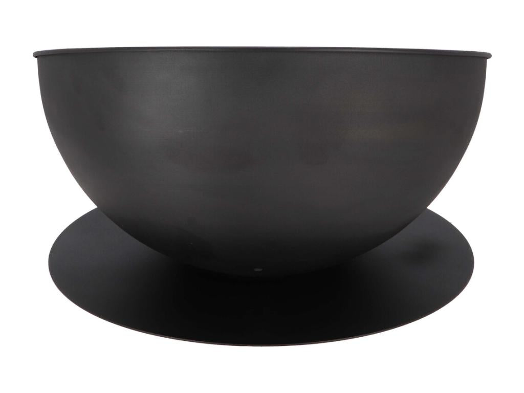 Round, inclined fire pit on an iron disc LMQJ77656