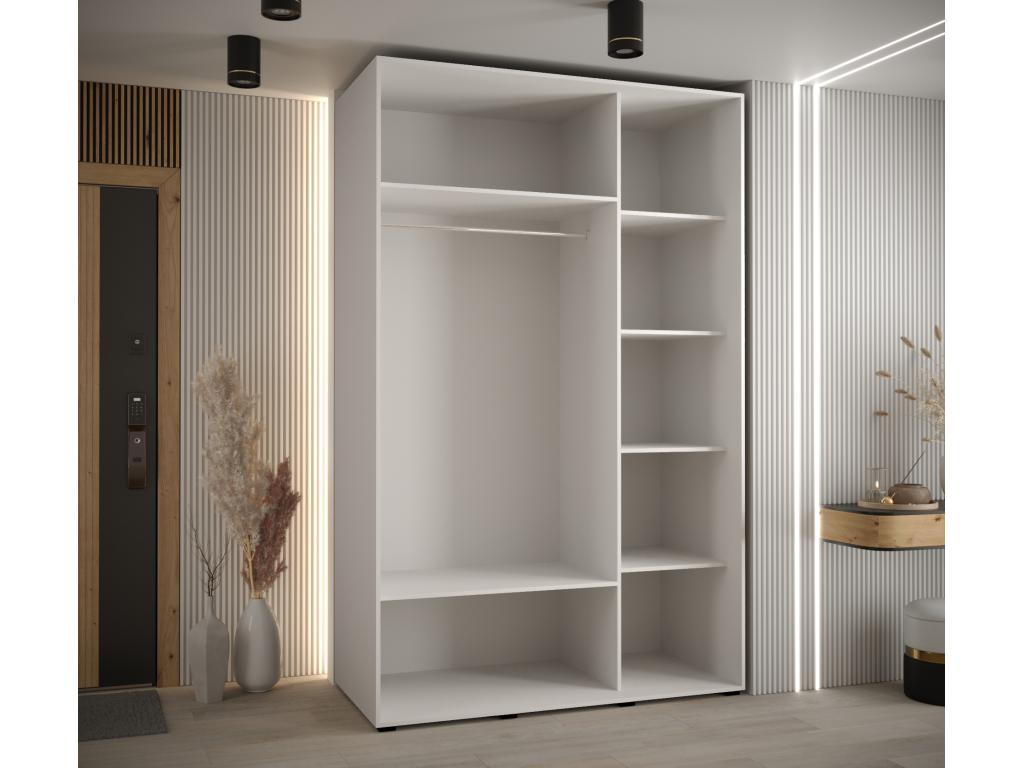 Luxameub 3-Door Sliding Wardrobe 235.2/150/60 cm, White/White/Black GVML74253