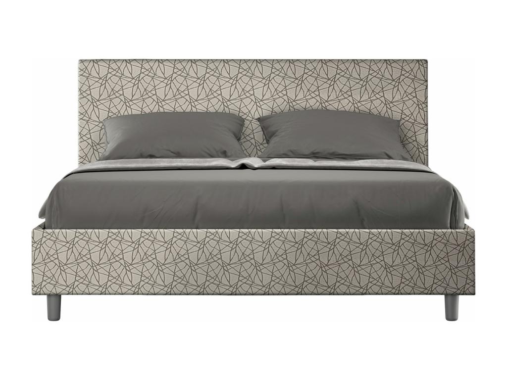 Upholstered bed without slatted base 160x210 cm, Luxameub 02 grey fabric, Luxameub VESJ65810
