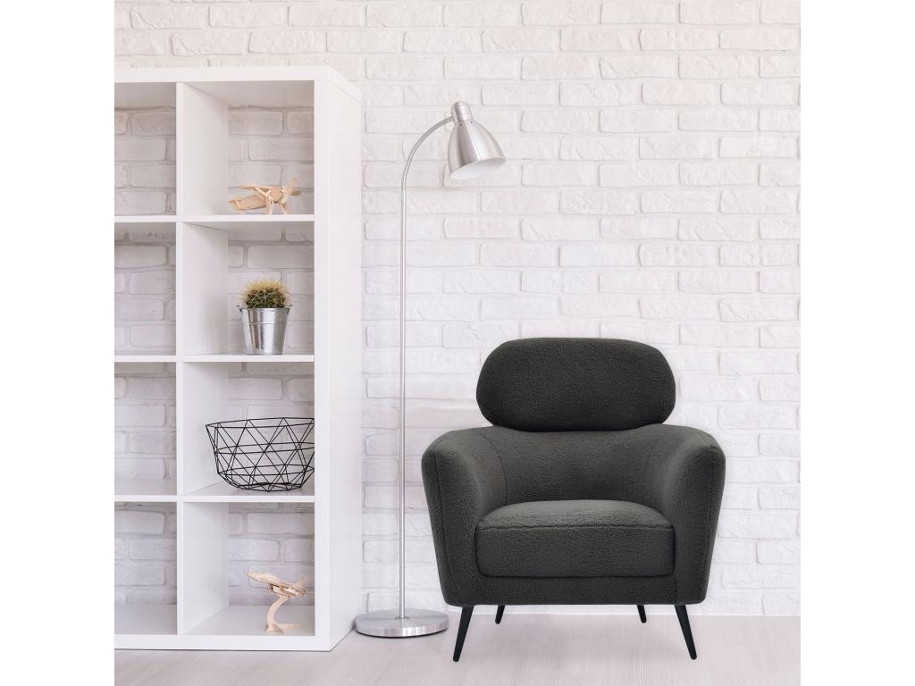 Modern armchair with high backrest, Damigal Mobenze fabric, dark grey, QHHL52622