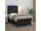 Mobenze bed base with mattress and LED, black, 90x200 cm, YPUD70551