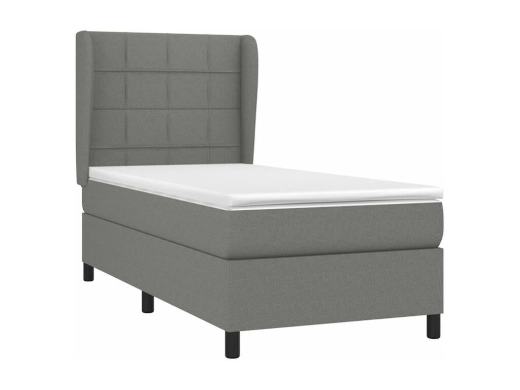 Mobenze bed base with dark grey mattress 90x200 Fabric HNWT84415