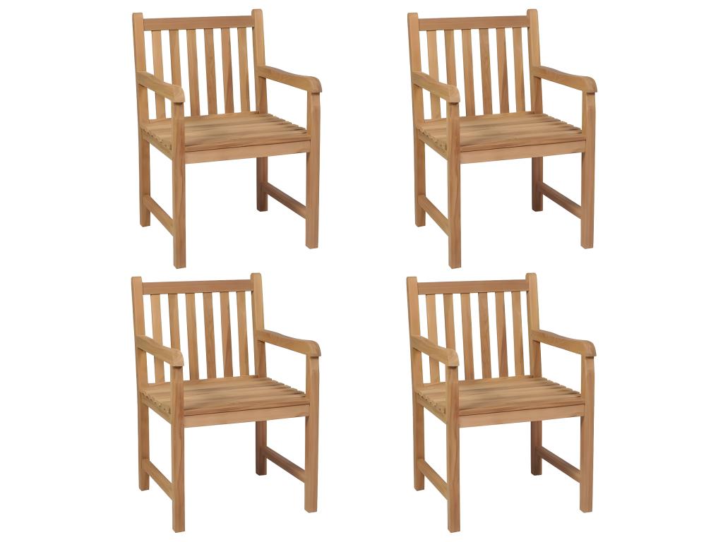 Set of 4 garden chairs and cushions, black Mobenze, solid teak QXIF83625