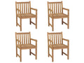Set of 4 garden chairs and cushions, black Mobenze, solid teak QXIF83625