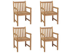 Set of 4 garden chairs and cushions, black Mobenze, solid teak QXIF83625