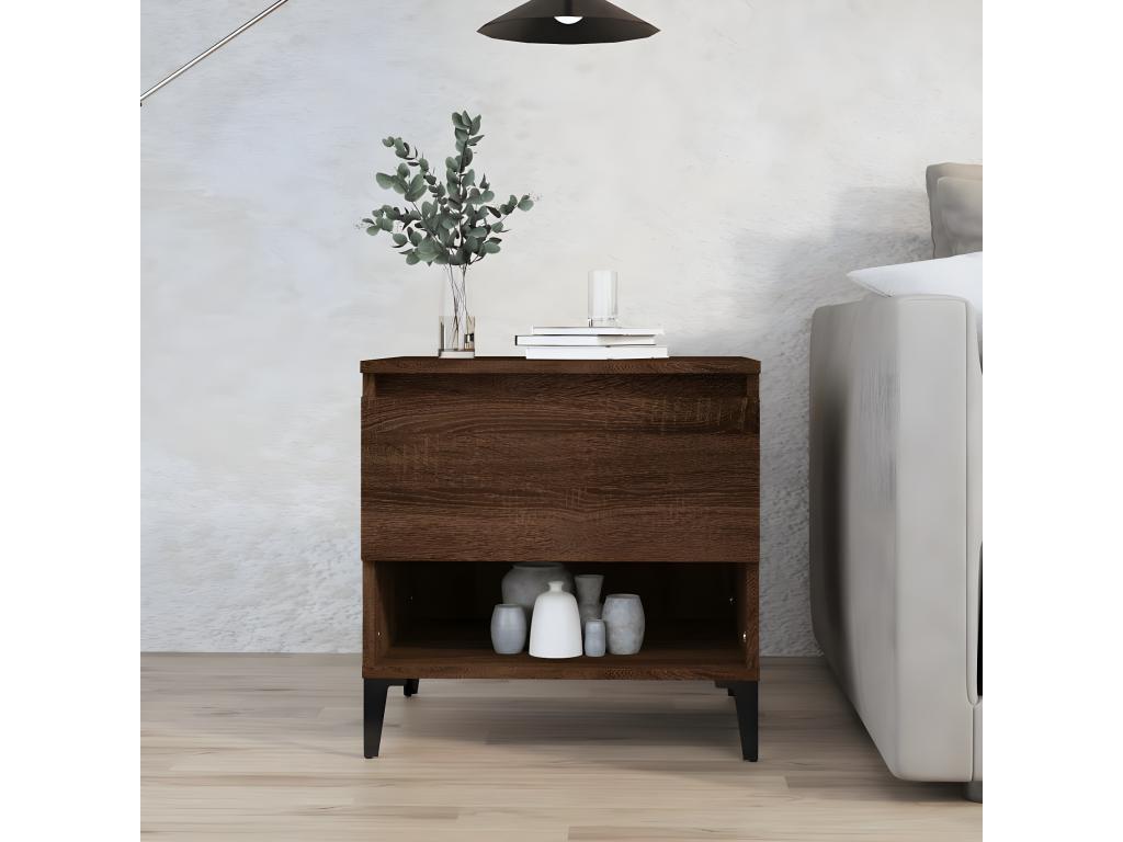 Side table, brown oak, 50x46x50 cm, engineered wood, ZRNF88210