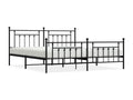 Metal bed frame with headboard and footboard, black, 193x203 cm, ZLWE82806