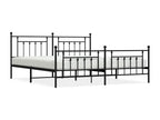 Metal bed frame with headboard and footboard, black, 193x203 cm, ZLWE82806