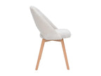 Scandinavian chairs in textured beige and light Mobenze-effect fabric, set of 2, Mobenze HSKH43194