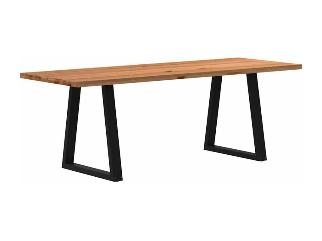 Light brown Mobenze rectangular solid oak dining table TEIG59078