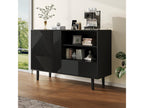 Sideboard with 2 doors and 1 drawer - 125x40x86 cm - Particleboard - Matte black YJTO71606