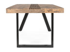 Mobenze industrial dining table, 10 seats, made of recycled mango wood and black steel legs, 200cm, XBMQ49509