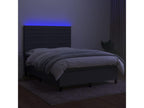 Mobenze bed base and mattress with LED lighting, Dark Grey, 140x190 cm, TQLV72839