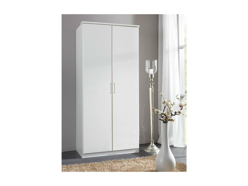2-Door Wardrobe with Interior Hanging Rail - W91 cm GWUY45261