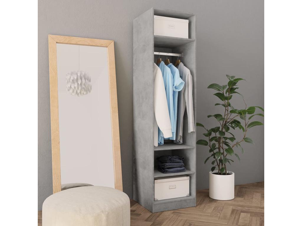 Concrete Grey Wardrobe 50x50x200 cm Engineering Mobenze NRJO99937