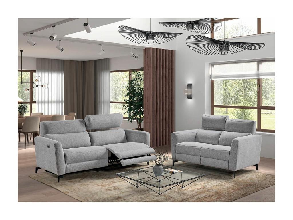 Luxameub - Luxameub 3-Seater Electric Sofa, Dark Grey KSTO10443