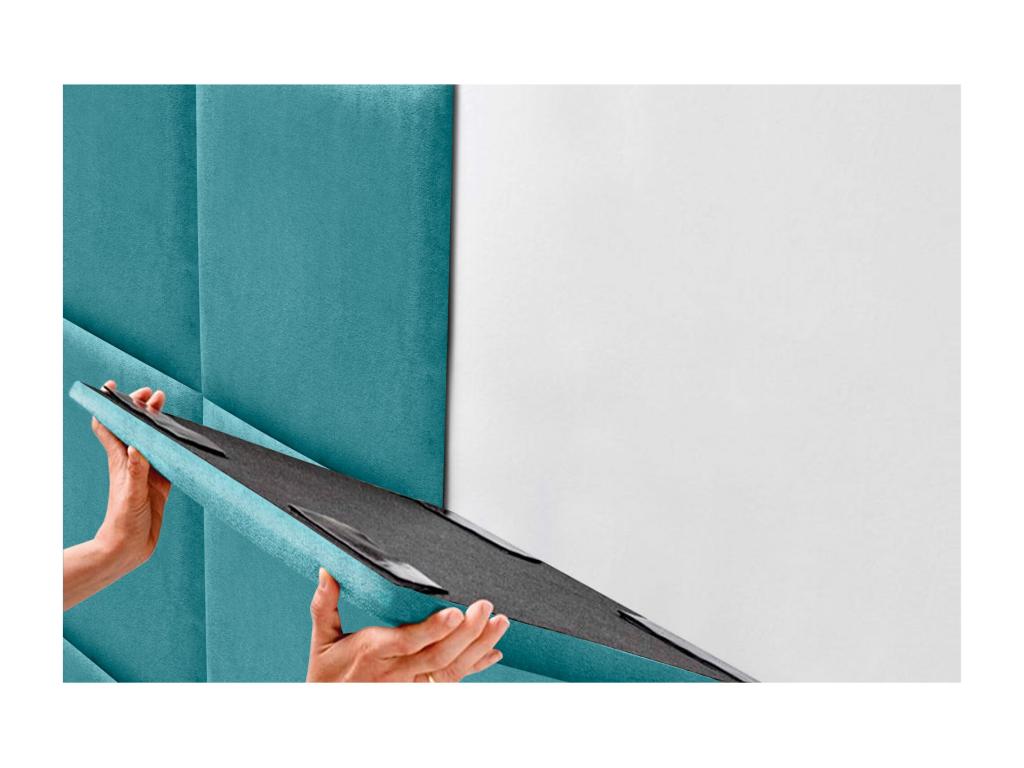 Luxameub PINPAI fabric upholstered headboard composed of interchangeable self-adhesive bed panels for luxury bedroom turquoise 190 cm MCYX67626