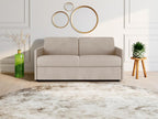 PINPAI 3-seater convertible sofa in beige fabric - 140 cm sleeping area - 14 cm mattress Luxameub LHAP07671