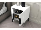 Mobenze white bedside table with black accents / 54 cm DOVJ53568