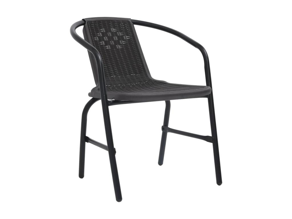 Garden chairs, set of 6, rattan, plastic and steel, 110 kg, IGAW50553