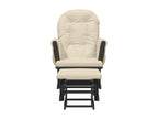 Rocking chair with footrest, cream white fabric YCXK02769