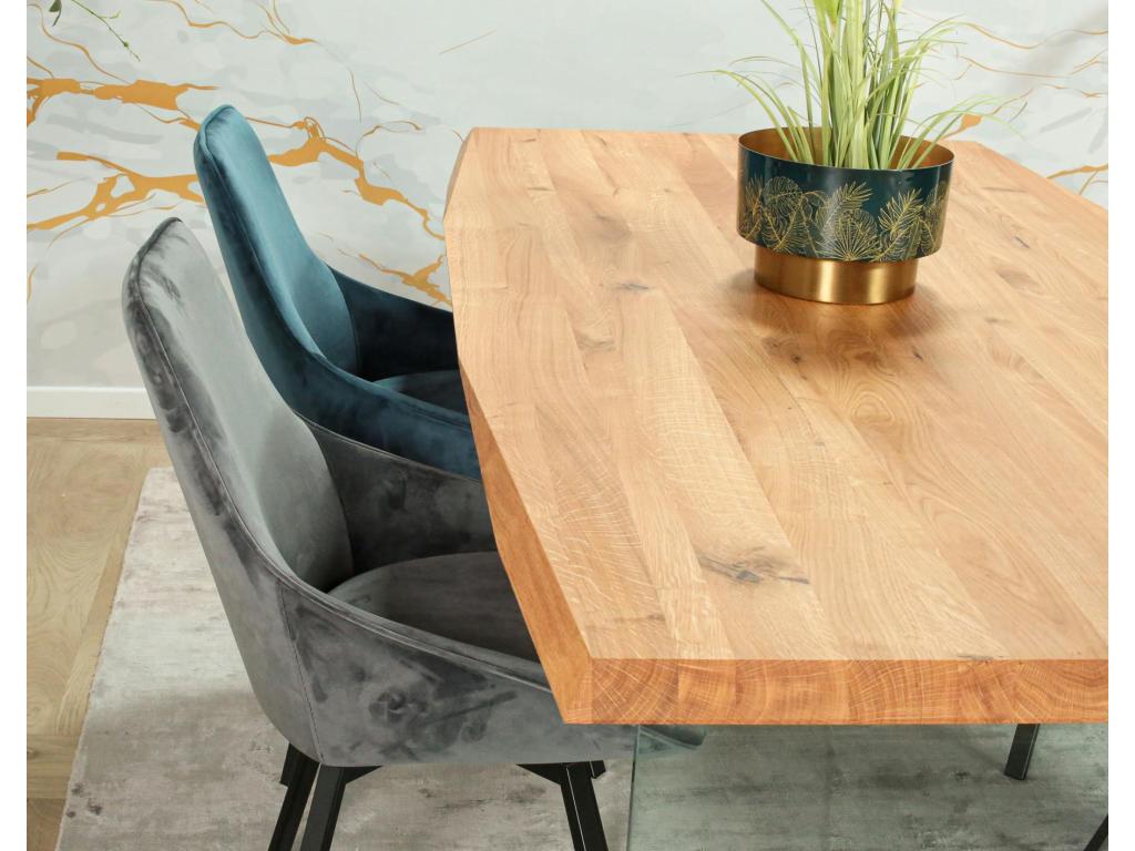 Extendable designer table in oiled oak Mobenze and glass, 200 cm, MESSINE PSSQ45854