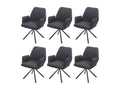 Mobenze-H71 dining chair, set of 6, swivel, dark grey, EMAX72493