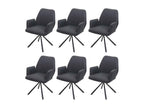 Mobenze-H71 dining chair, set of 6, swivel, dark grey, EMAX72493