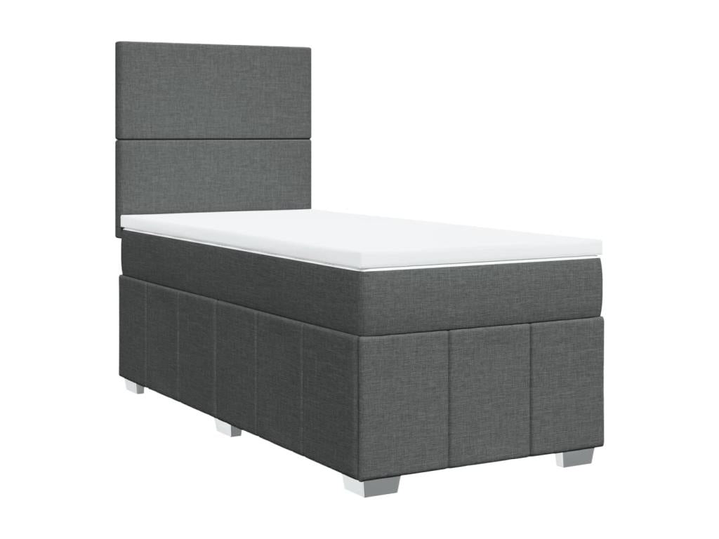 Mobenze bed base with dark grey mattress 80x200 cm fabric QLBB19928
