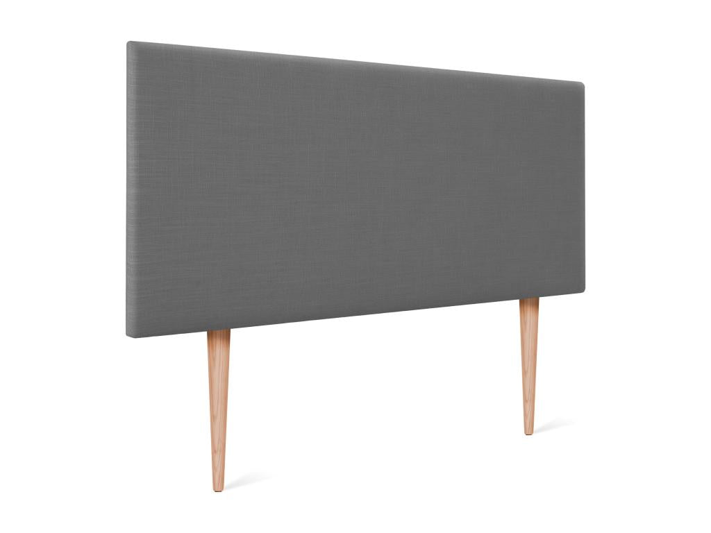 Mobenze Smooth Natural Linen Headboard 90x105cm with Legs for 80/90cm Beds - Dark Grey KMOK14080