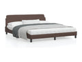 Bed frame with headboard, brown, 180x200 cm, faux leather, XFBF10222