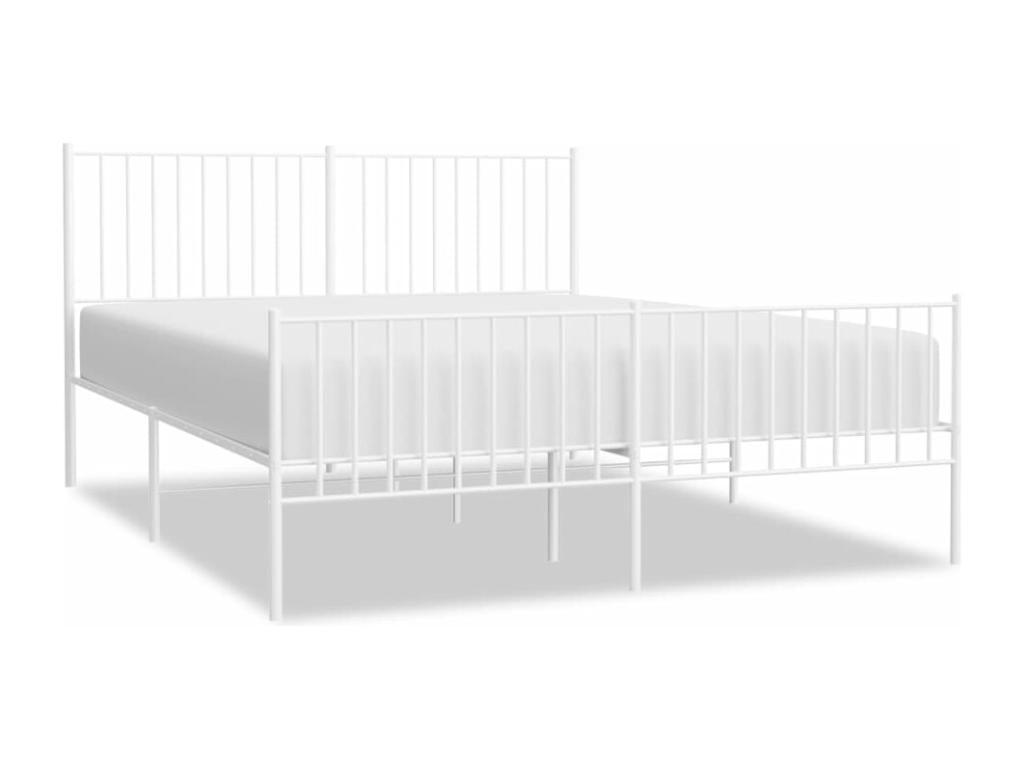 Metal bed frame with white headboard/footboard 150x200cm BKTI67781