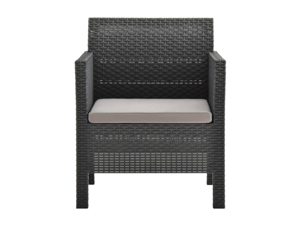 2-piece garden furniture set with PP cushions, rattan, anthracite FOVN07056