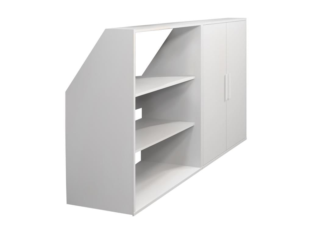 Sloping ceiling cabinet with 2 doors and 2 shelves - White - Mobenze ZJTL51811